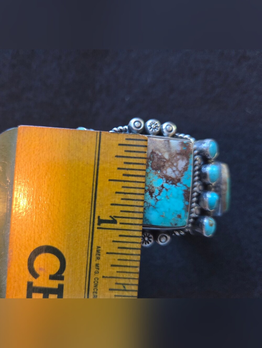 Stunning Navajo Made Royston Turquoise Sterling Silver Cuff - Picture 15 of 15